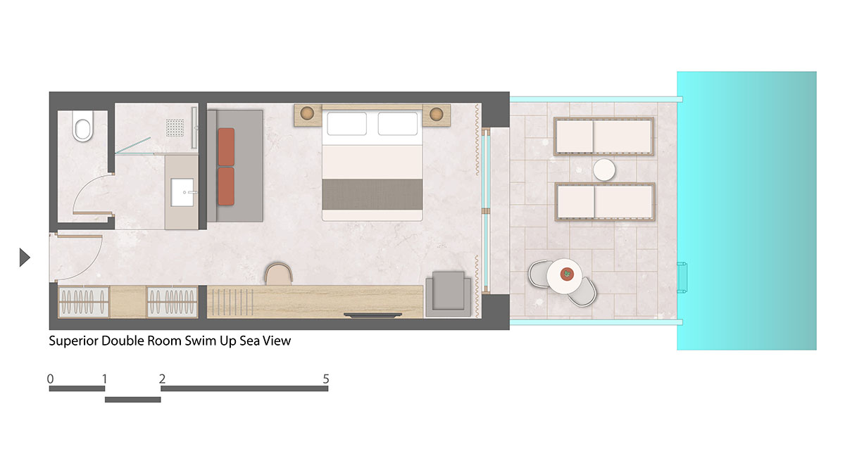 Twin / Double Superior Swim Up Sea View